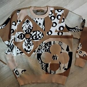Louis Vuitton Geometric Sweater - Brown, Black, and Cream